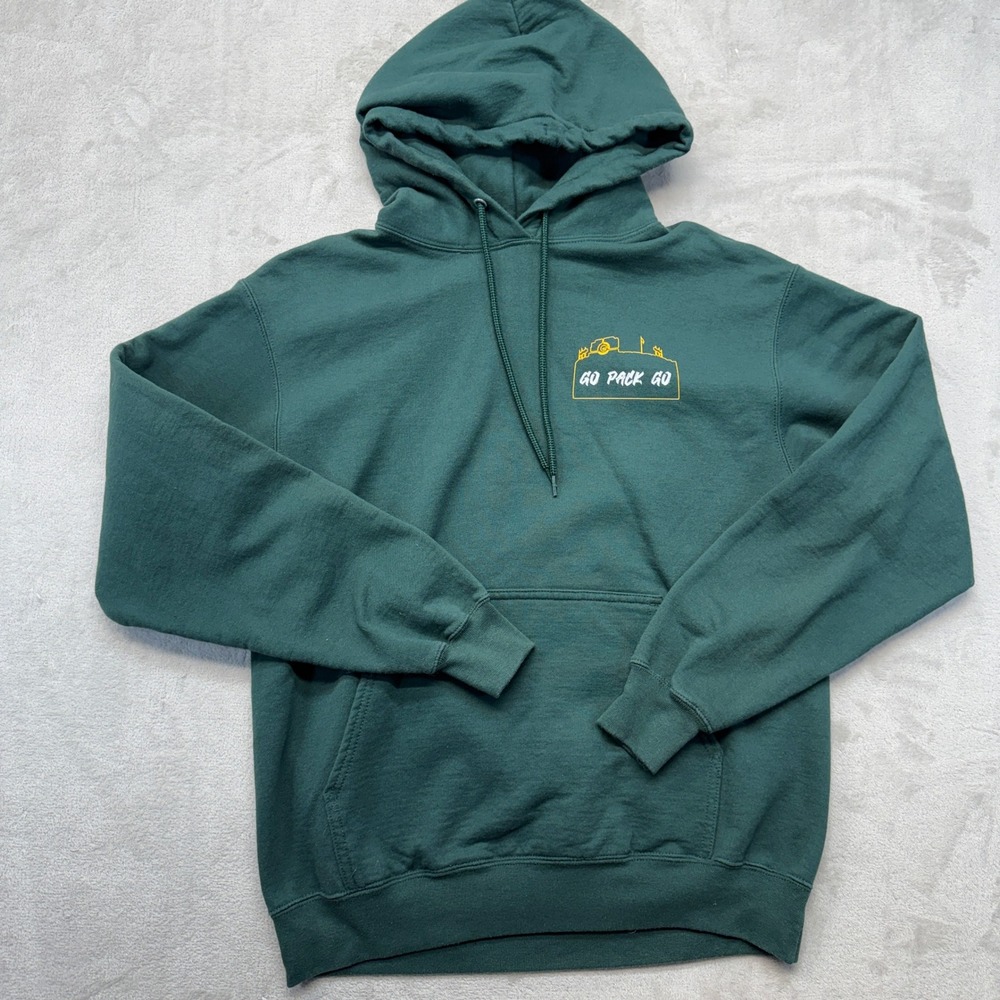 Green Bay Packers Sweatshirt Men Medium Hooded Packer Nation Hoodie Football NFL